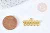 Intercallaire bracelet 5 rangs zamac doré 10mm, des fournitures pour création bijoux, x2 (G8790)