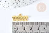 Intercallaire bracelet 5 rangs zamac doré 10mm, des fournitures pour création bijoux, x2 (G8790)