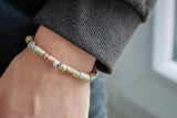 Kit Bracelet pour Homme Jaspe naturelle et zamac argenté MARIN, x1 pochette 1 bracelet (G9178)