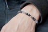 Kit Bracelet pour Homme lave et jade naturelle zamac argenté ALBERT, x1 pochette 1 bracelet (G9179)