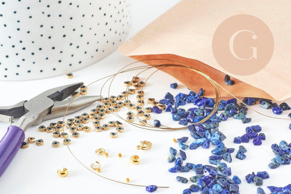 Kit Collier pierre naturel, Coffrets et kits pour la création de bijoux fantaisie DIY x1 (G7429)