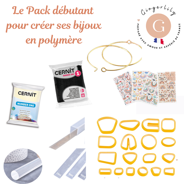 DOUBLON Kit Débutant pâte polymère - Créez vos premières créoles Interchangeables