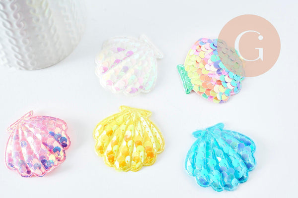 Kit Ma broche coquillage à paillettes à créer, x1 (G9402)