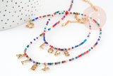 Kit bracelet Vecchio multicolore personnalisé lettres zircon, Coffrets et kits pour la création de bijoux fantaisie DIY, la pochette (G8747)