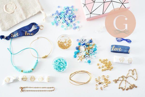 Kit création 10 Bracelets Surfer, Coffrets et kits pour la création de bijoux fantaisie DIY, x1 G9555