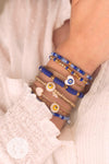 Kit création 5 Bracelets perles et nacre Mykonos Jaune ou Bleu, x1 (G8751)
