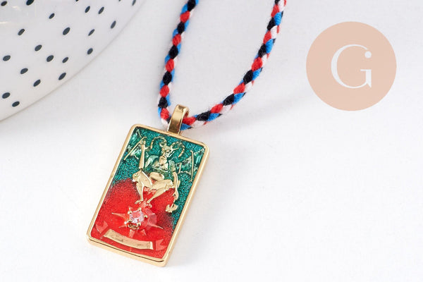 Kit création Collier Médaille Tarot coloré x1 (G10108)