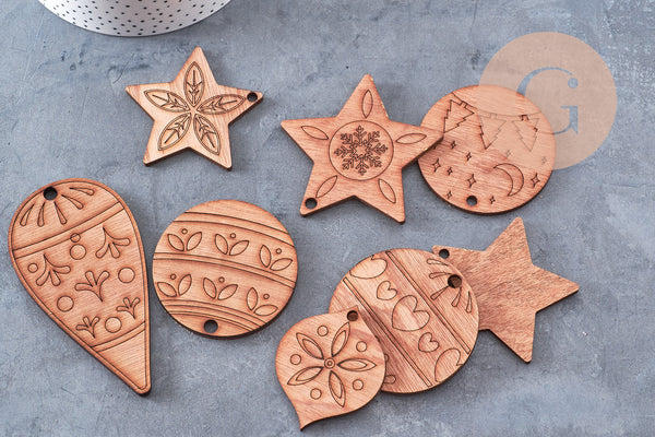 Kit création Décoration pour sapin en Bois à peindre x1 (G10919)