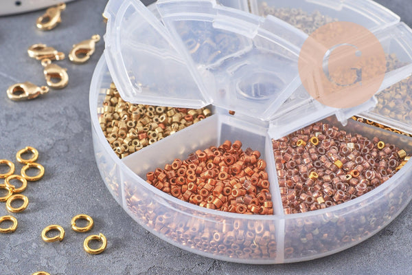 Kit de perles rocaille façon Miyuki Mix Moccha Doré, x1 (G9192)