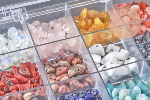 Kit mix de perles 18 couleurs pierre naturelles Lithothérapie x1 (G10956)