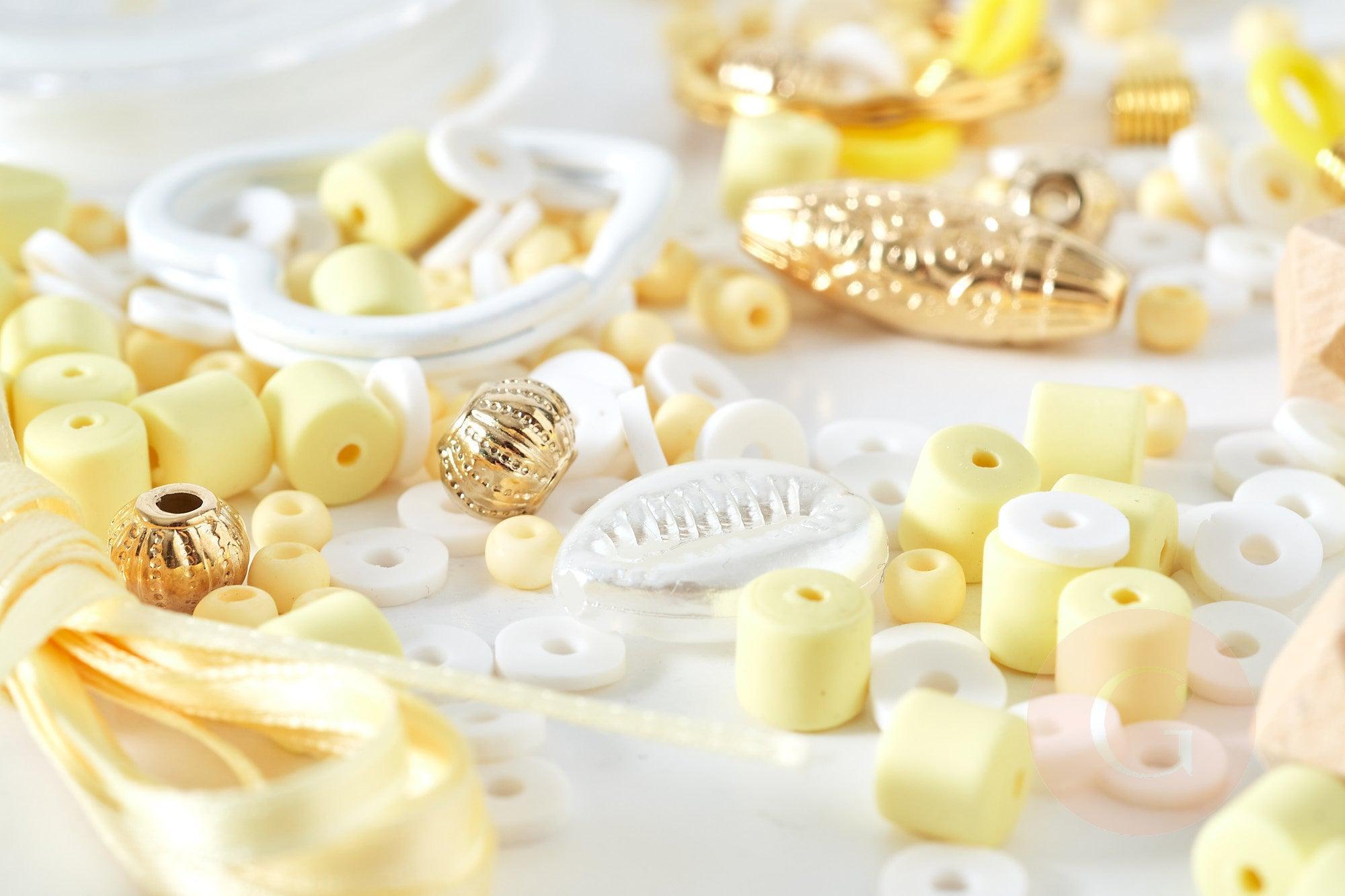 Kit mix de perles Citron Meringué, Coffrets et kits pour la création de bijoux fantaisie DIY, x1 G8163