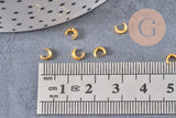 Lune à coller zamac doré 4x5mm,fournitures à coller pour décorer pierres et bijoux en inclusion résine, x2 G8250