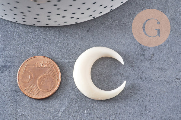 Lune corne blanche naturelle 8mm, Septum piercing écarteur corne naturelle x1 (G0253)