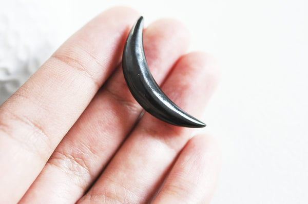 Lune corne noire naturelle 8mm, Septum piercing écarteur corne naturelle x1 G3529