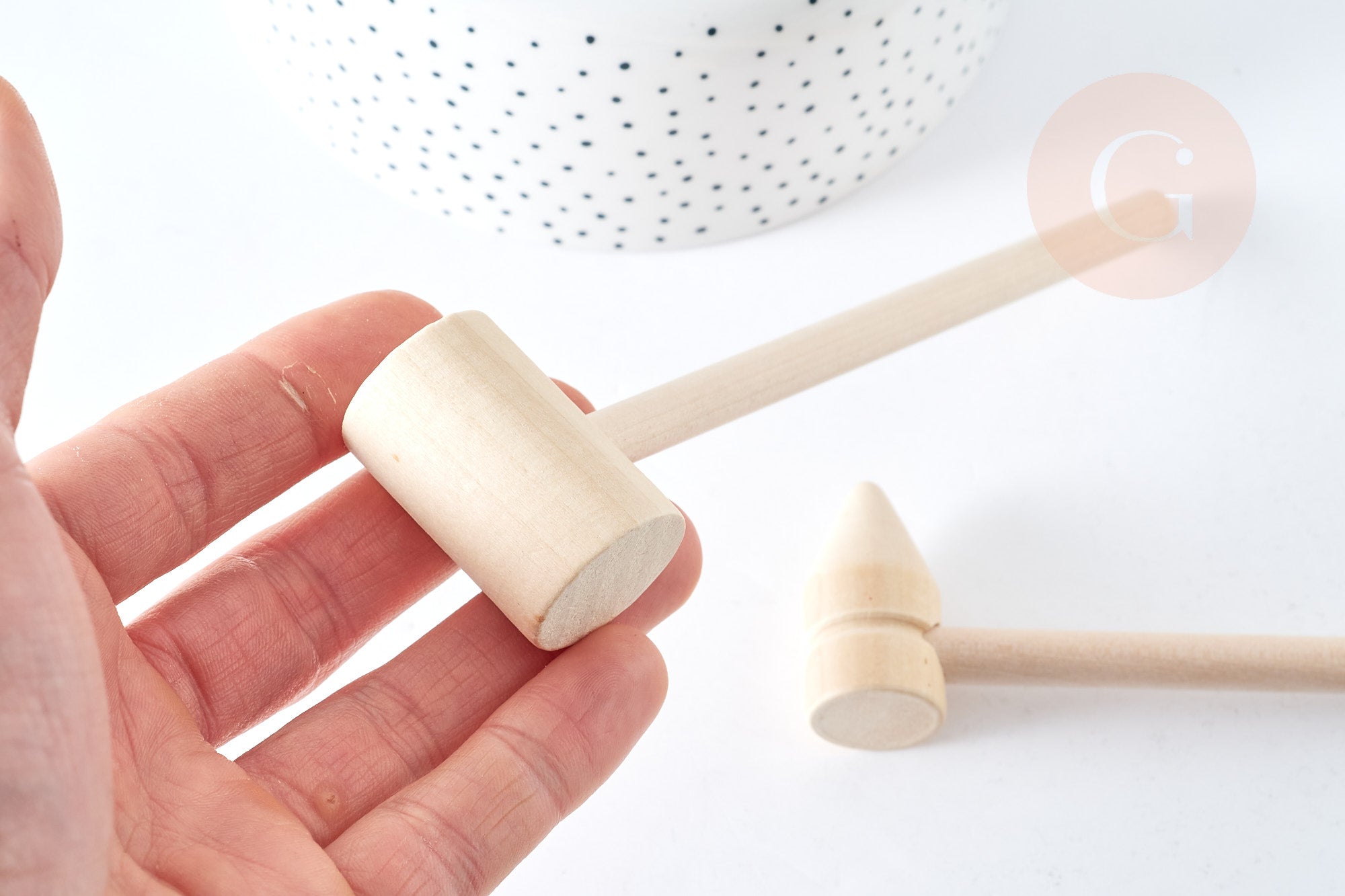 Maillet bijoux bois naturel 152-157mm,outils création Bijoux,outil bijouterie, x 2 (G8155)