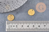 Médaille ronde texturée dorée acier 304 inoxydable doré IP 12mm, x10 (G4633)