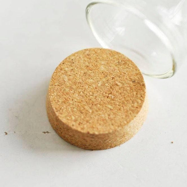 Mini cloche en verre et support en liège 36.5mm, x1 (G0763)