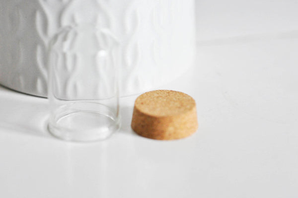 Mini cloche en verre et support en liège 36.5mm, x1 (G0763)