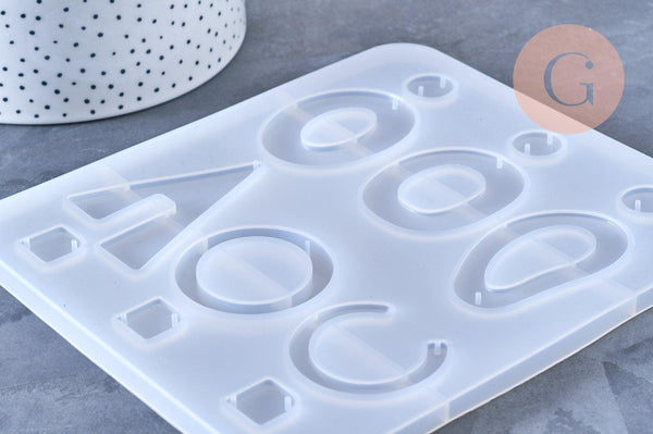 Moule pour fabrication boucles formes géométriques résine, x1 (G5892)