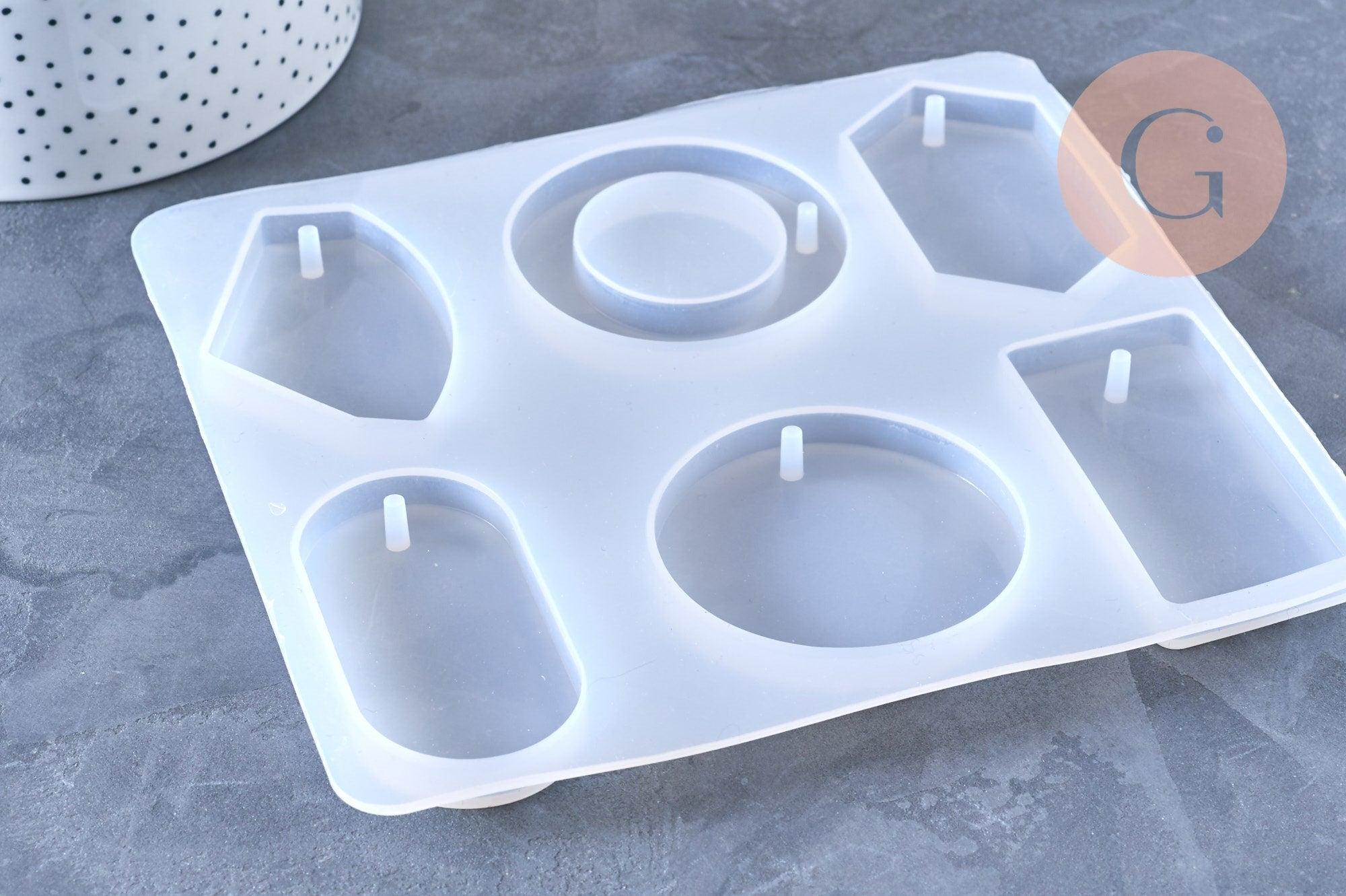 Moule pour fabrication grande boucles créoles résine, moule en silicone pour réaliser des bijoux avec inclusion en résine, x1 G4576
