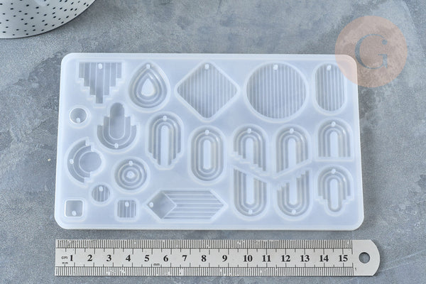 Moule pour fabrication pendentif résine 102x165mm, x1 (G7753)