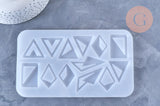 Moule triangle fabrication boucles pendentif résine, un moule en silicone pour réaliser des bijoux avec inclusion en résine, x1 (G6301)