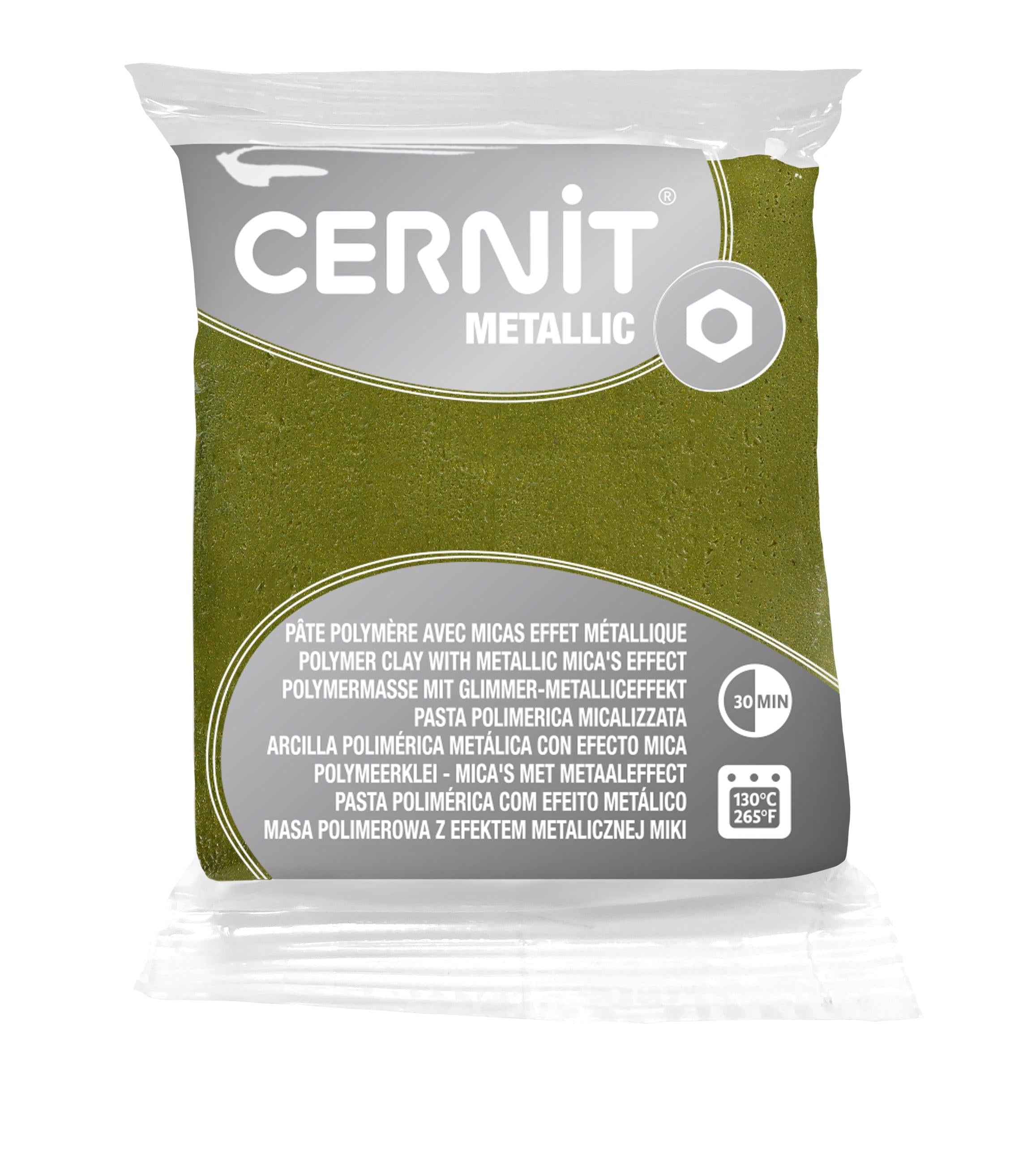 Pâte polymère Cernit METALLIC - Or vert x56g (G10456)