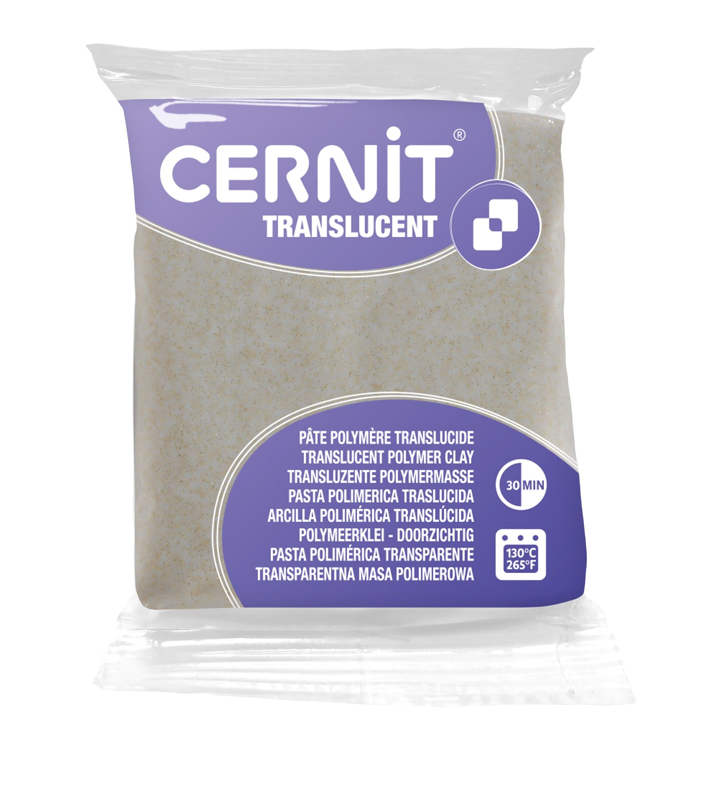 Pâte polymère Cernit TRANSLUCENT - Glitter Or x56g (G10465)