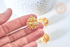 Pendentif Bola carillon d'harmonie doré perles 22x19mm, création bijoux de grossesse, création bijoux Vendu sans carillon, x1 G7798