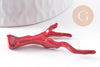 Pendentif Branche forme corail résine rouge 44.5mm, x1 (G10347)