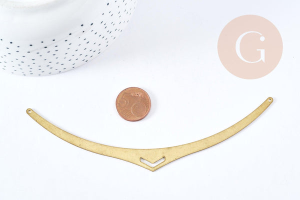 Pendentif Connecteur Ethnique laiton brut pour collier 14.3mm, création collier DIY x1 G8319