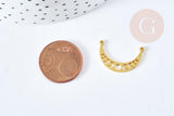 Pendentif Connecteur Lune ajouré acier 304 inoxydable doré 21.5mm, x1 (G8709)