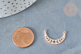 Pendentif Connecteur Lune ajouré acier 304 inoxydable or rose 21?5mm, x1 (G8370)