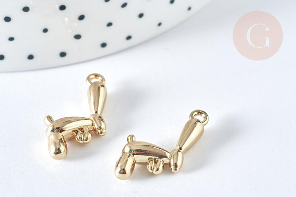 Pendentif Lapin ballon zamac doré 21mm,pendentif doré pour création de bijoux, x1 G7417