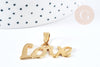 Pendentif Lettre Love acier inoxydable 304 doré 34.5mm, x1 (G8857)