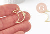 Pendentif Lune Etoile zamac doré 25mm,pendentif création bijoux doré, x1 (G7503)