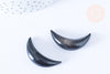 Pendentif Lune corne noire naturelle 47x10mm, pendentif lune en corne naturelle noire, piercing écarteur corne naturelle x1 - G6486