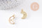 Pendentif Lune nacre blanche naturelle laiton doré 18mm, x1 (G10256)