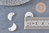 Pendentif Lune nacre blanche naturelle, pendentif lune,bijou nacre,coquillage blanc, création bijoux, 13mm, X10 (G0905)
