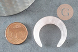 Pendentif Lune quartz rose, Pendentif bijoux pierre, pierre naturelle, quartz rose naturel, pierre non percee,30mm, x1 (G5126)