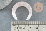 Pendentif Lune quartz rose, Pendentif bijoux pierre, pierre naturelle, quartz rose naturel, pierre non percee,30mm, x1 (G5126)