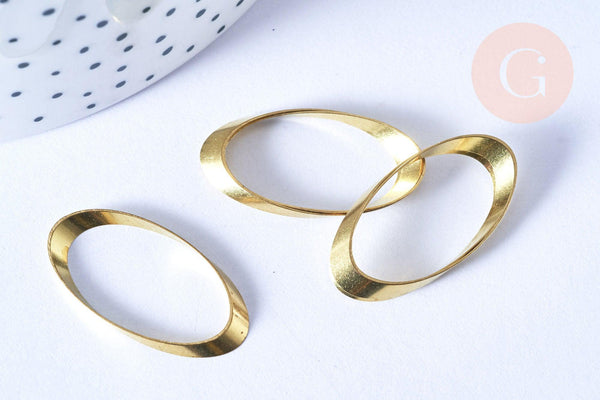 Pendentif Ovale laiton brut 28mm, fournitures bijoux laiton brut , x1 (G6512)