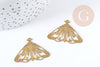 Pendentif Papillon laiton brut 34mm, pendentif pour création bijoux vintage x1 G9251