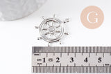 Pendentif Roue de bateau argenté x1 (G7516)