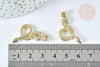 Pendentif Serpent zamac doré clair 30,5mm, serpent doré pour création bijoux, x1 G7412