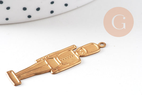 Pendentif Soldat Anglais en laiton brut 40mm, x1 (G7517)