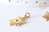 Pendentif Soleil acier 304 inoxydable doré 17.5mm, x1 (G7984)