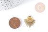 Pendentif Support cabochon soleil acier 304 inoxydable doré 25.5mm, x1 (G8933)