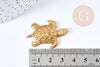Pendentif Tortue non percé laiton brut 33mm, fabrication bijoux thème océan x1 G8200