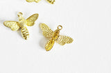 Pendentif abeille laiton doré 19mm, x2 (G1466)